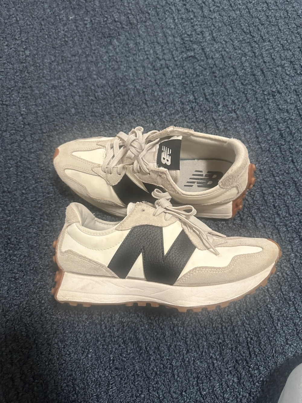 New Balance Beige, Black & Gum Retro Runner Sneakers